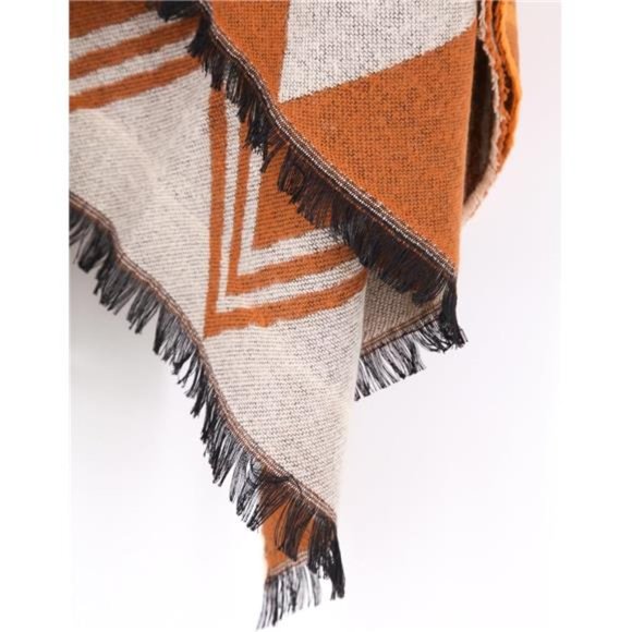 Women's Travel Plaid Shawl Wrap Open Front Poncho Cape for Fall Winter - Picture 7 of 7